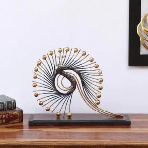 Home iron modern peacock table decorative showpiece